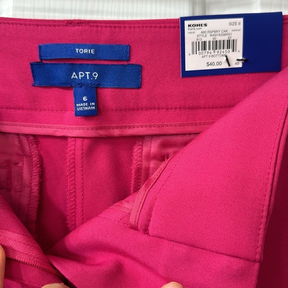NWT Apt. 9 pink capri pants - Picture 3 of 7